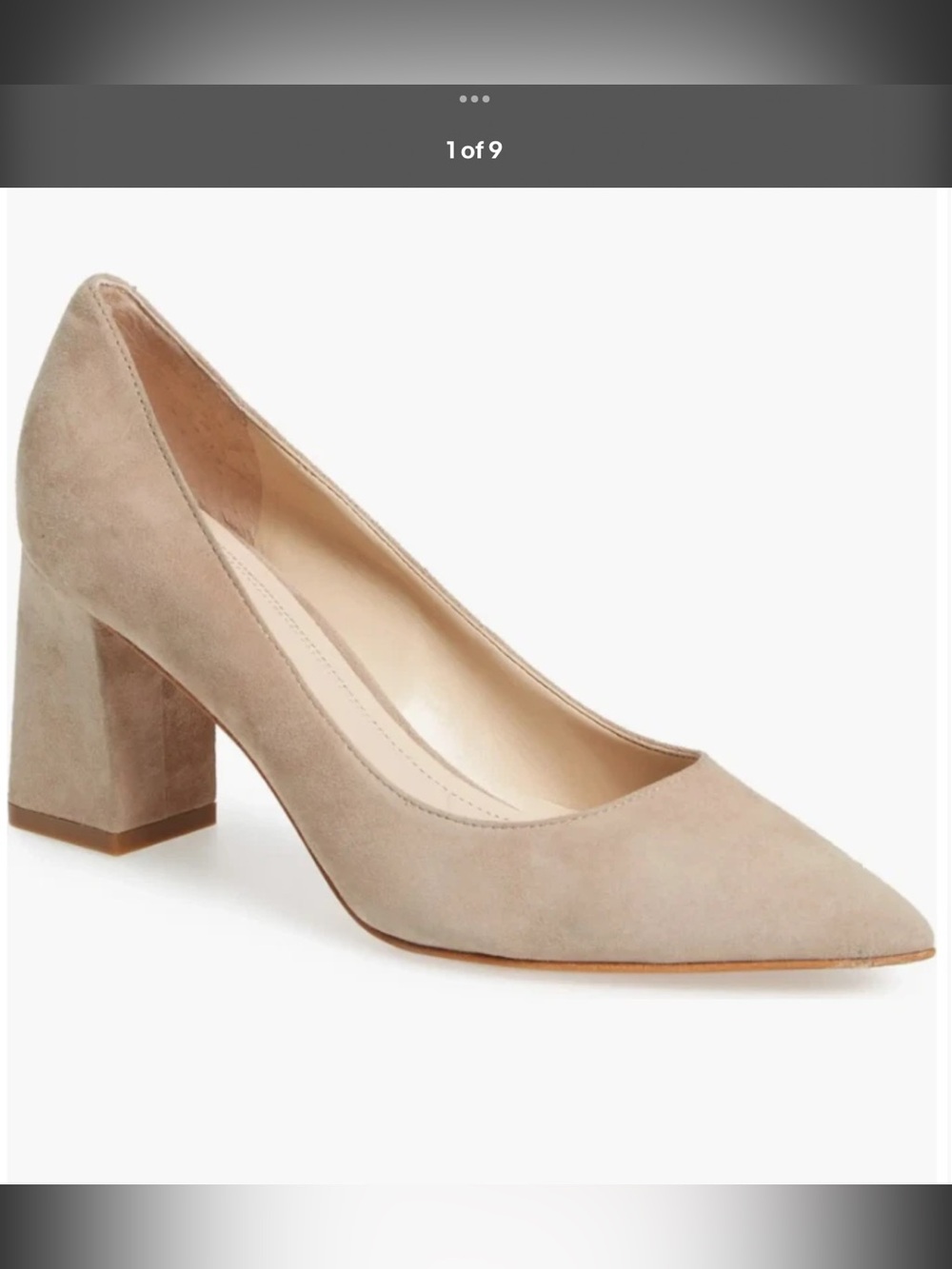 NEW Marc Fisher Tan Pointed Toe Blocked Heel Suede Heels (9.5)